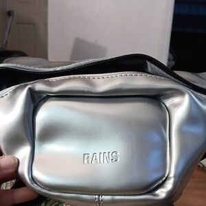Rains Metallic Silver Crossbody Bag